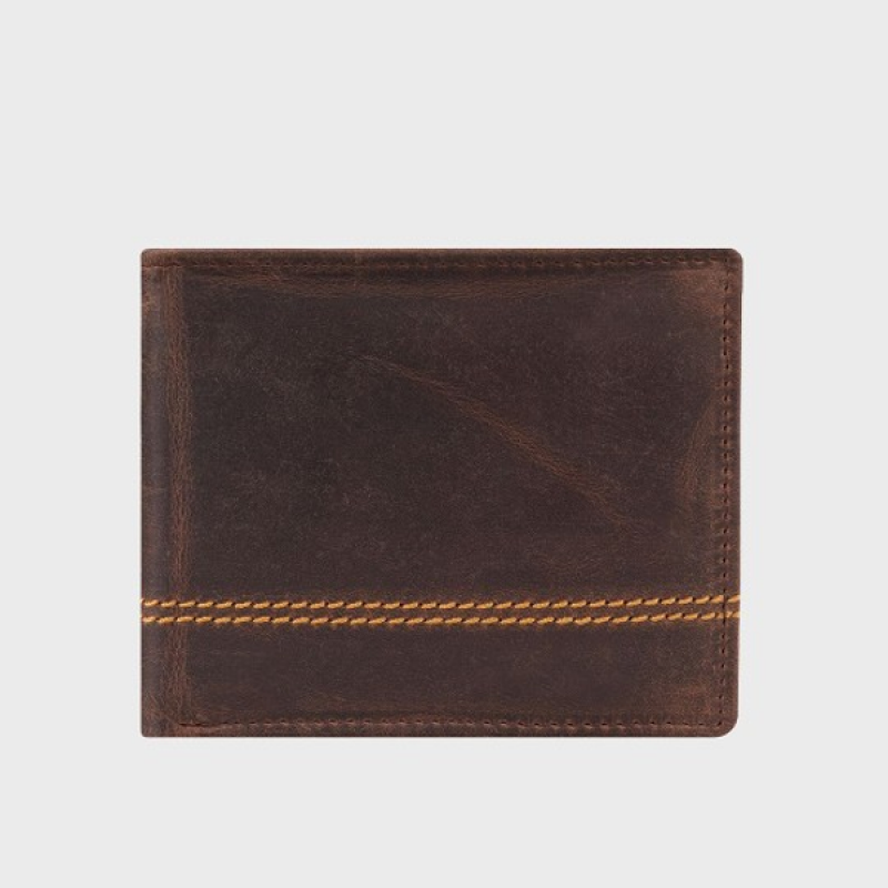 Men Textured Leather Two Fold Wallet